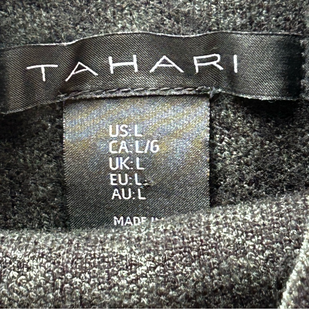 Tahari Green and Black Houndstooth Mock Turtleneck Sweater Size L - Picture 5 of 8